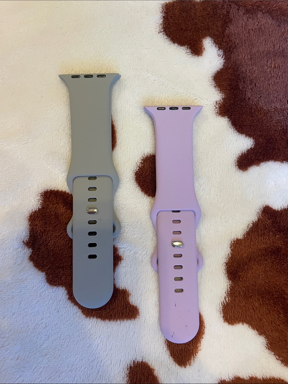 Apple Silicone Watch Bands in Gray and Light Purple Replacement Straps